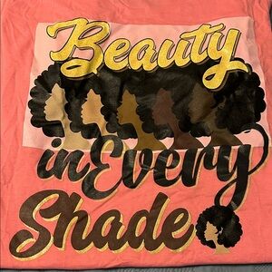 Coral Tee with Empowering Graphic